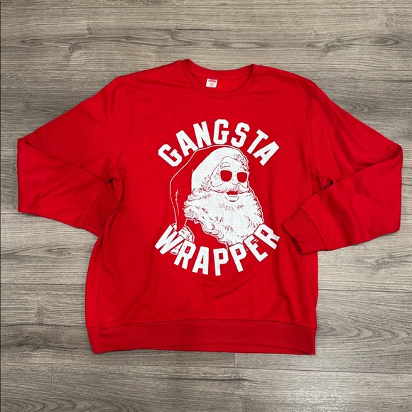 Holiday Time Santa Clause Gangsta Wrapper Christmas Sweatshirt Men’s Size XL - Picture 1 of 3